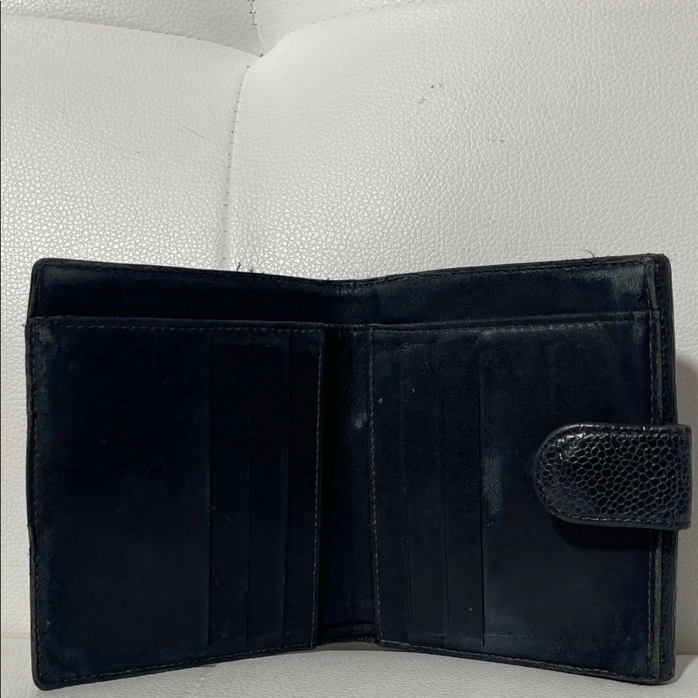 Authentic CHANEL Timeless CC Logo Caviar Leather Wallet